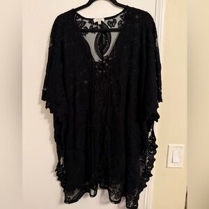 Umgee Black Lace Kimono coverup